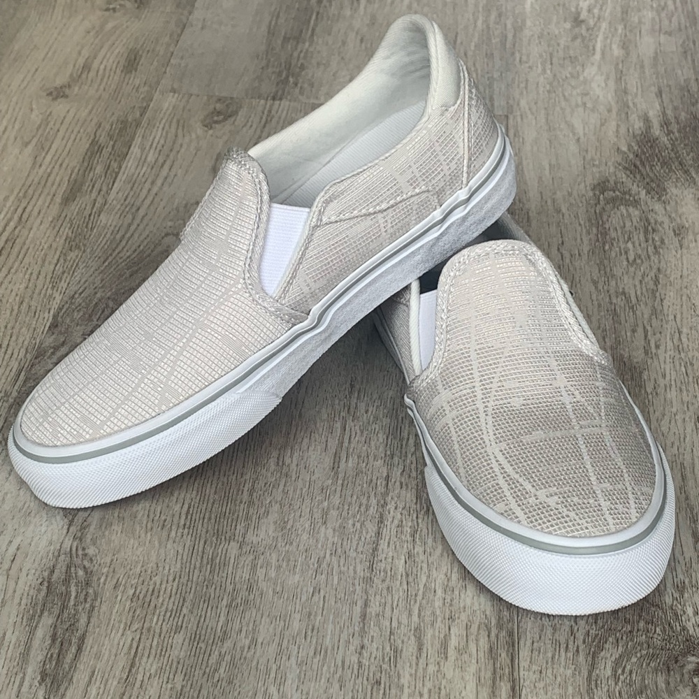 Women’s VANS Asher Slip-On Canvas Shoes - neutral Cream color